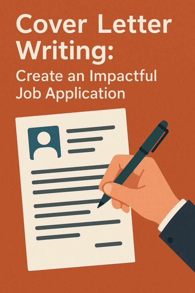 Cover letter writing for impactful job applications with a hand writing on a document