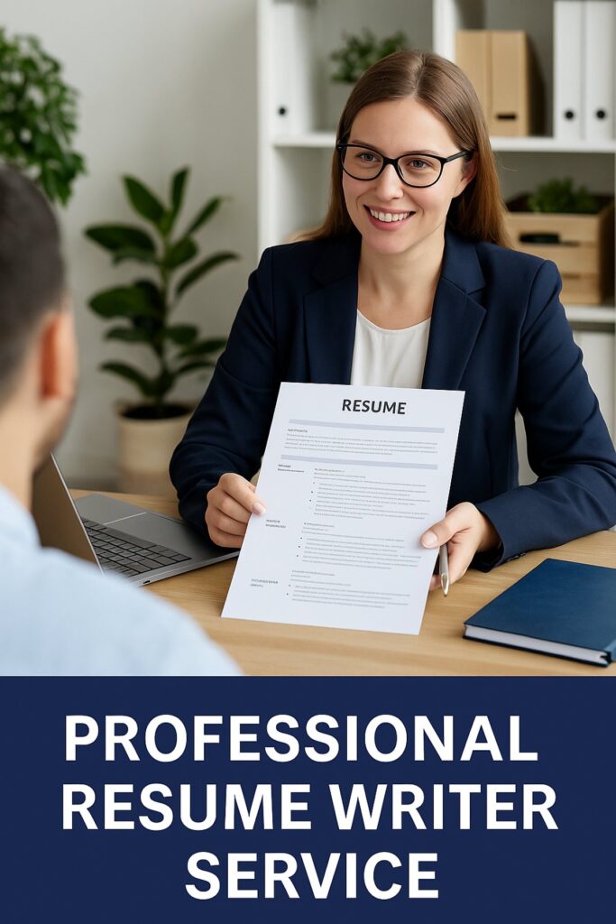 Client receiving expert help from a professional resume writer service at MyResumeGuru